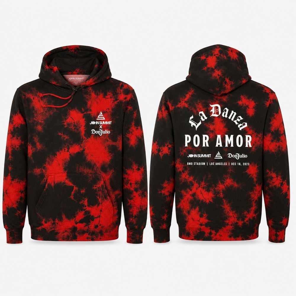 23' John Summit Don Julio Hoodie Mens S Red TieDye La Danza 1st Stadium Headline